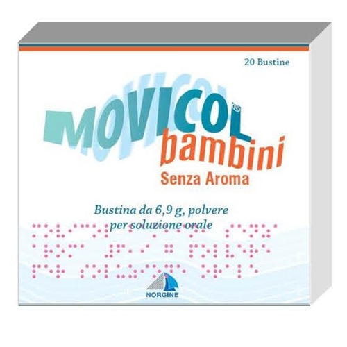 norgine italia srl movicol bambini senza aroma 20 bustine 6,9 mg in polvere soluzione orale - norgine italia srl