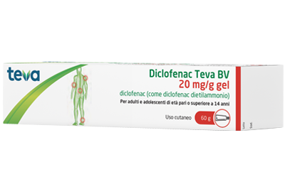 Diclofenac Teva Gel Antinfiammatorio 20 mg/g confezione da 60 g