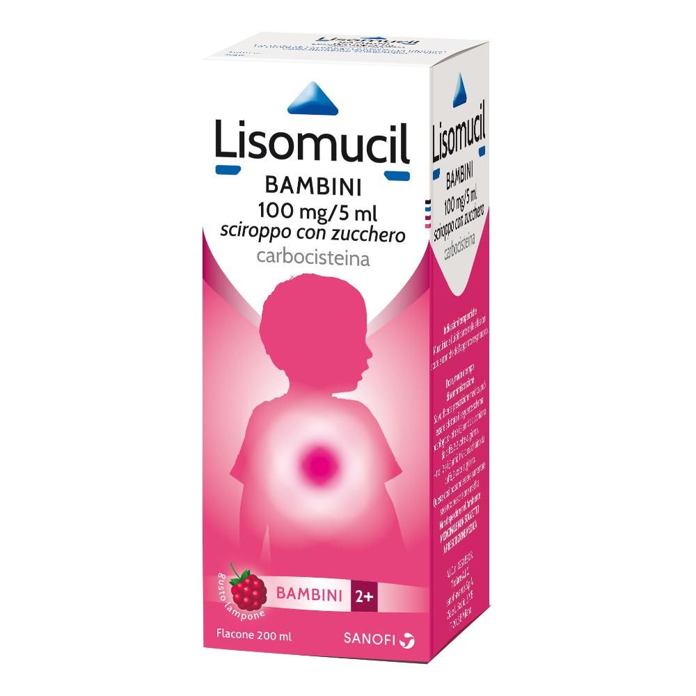 eg spa lisomucil tosse muc 100 mg/5 ml sciroppo con zucchero flacone 200 ml, rosso
