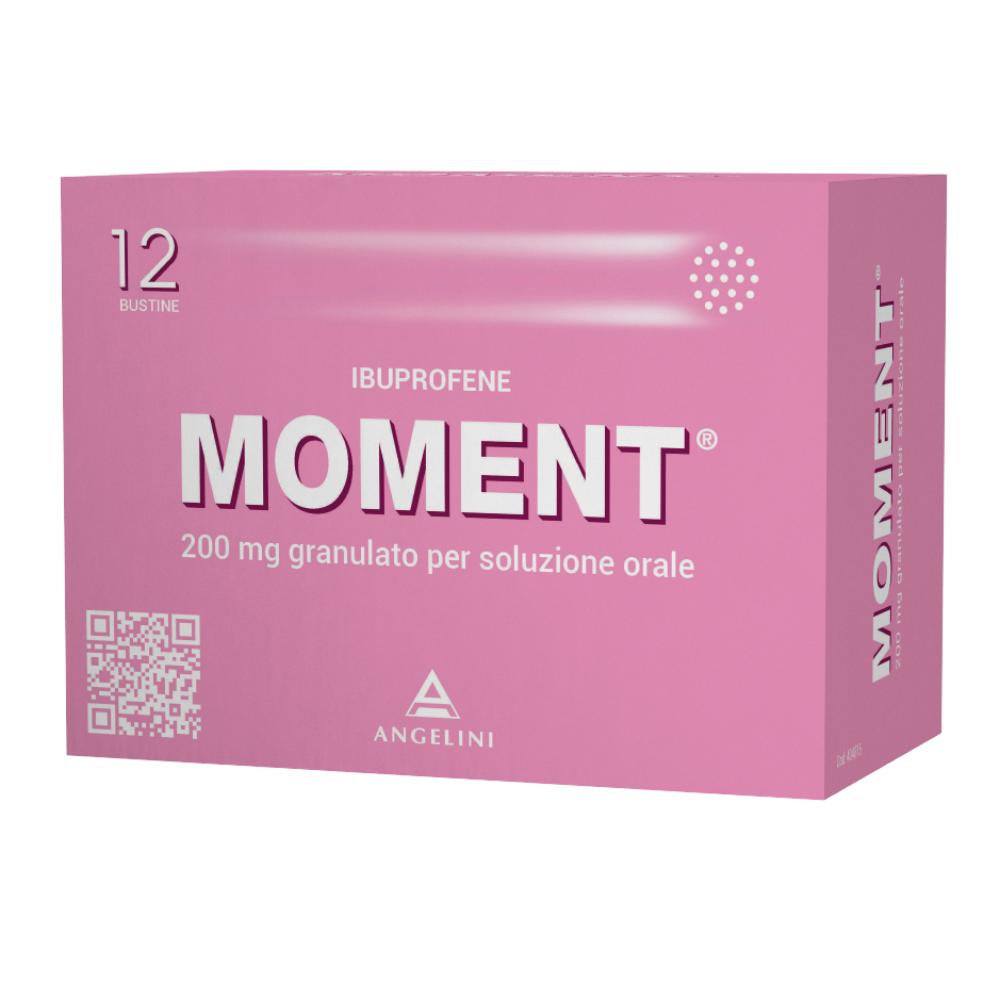 Moment 200mg Ibuprofene Antidolorifico Granulato per Soluzione Orale, 12 Bustine