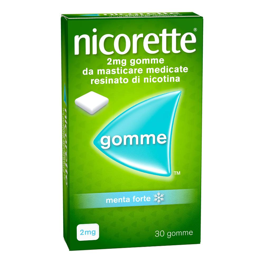 Nicorette 2 mg 30 gomme da masticare medicate - Gusto menta forte, confezione da 30 gomme