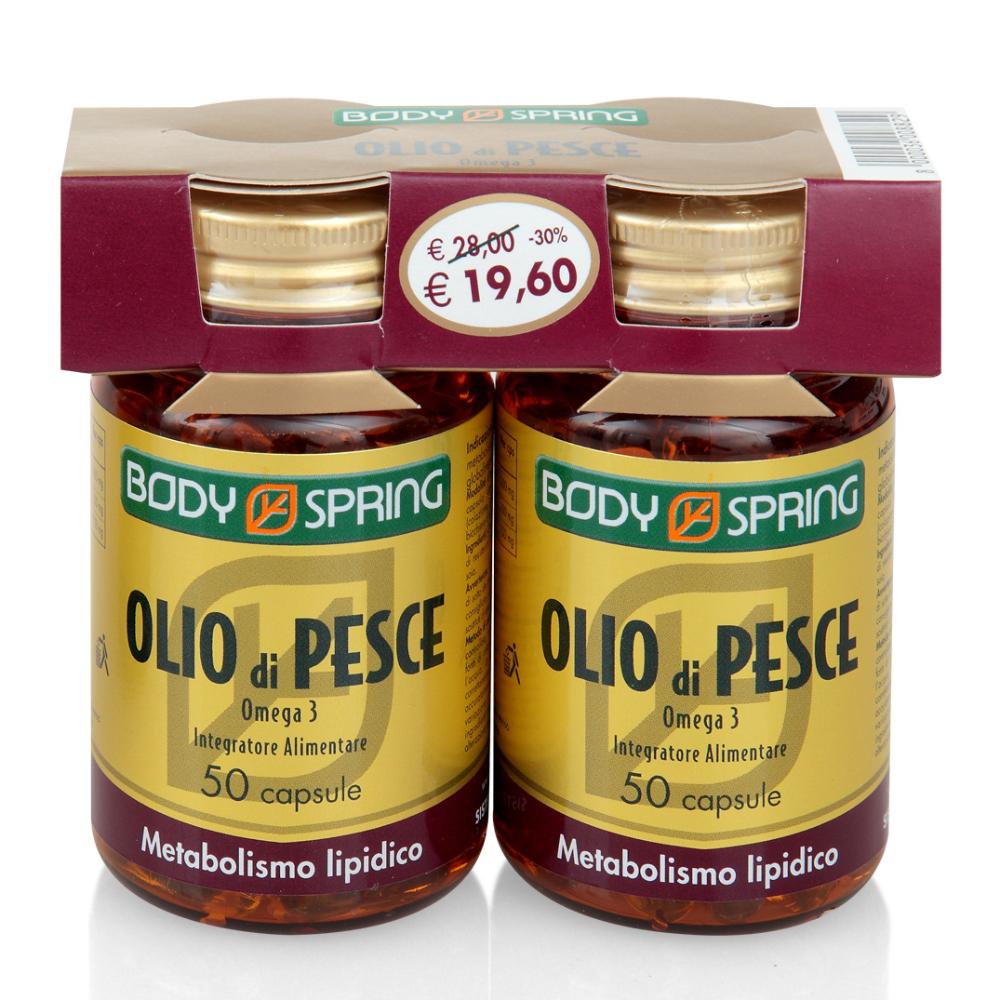 Body Spring Colesterolo Olio di Pesce Omega3 Integratore 2x50 Capsule
