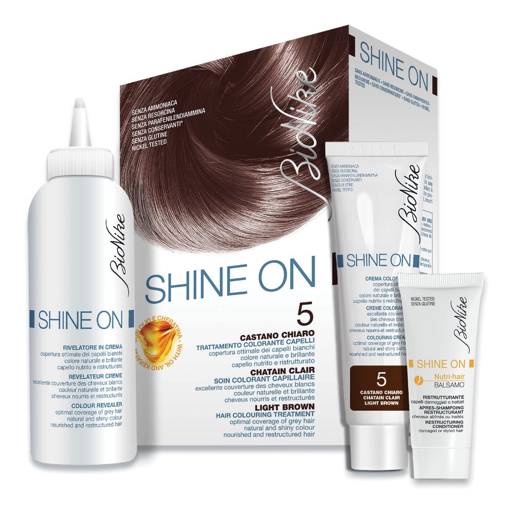 BioNike Shine ON Tintura per Capelli Cute Sensibile 5 Castano Chiaro