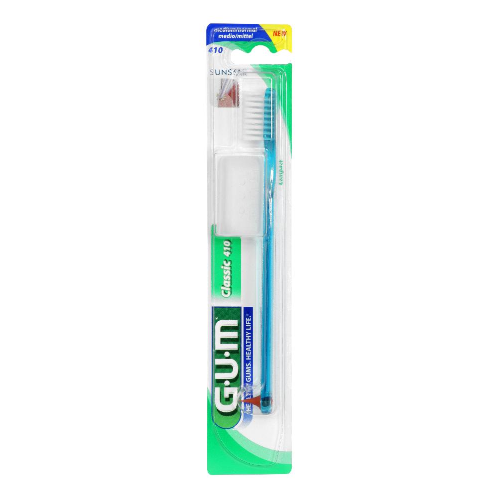 GUM Igiene Dentale Quotidiana Classic 410 Spazzolino Medio Compatto