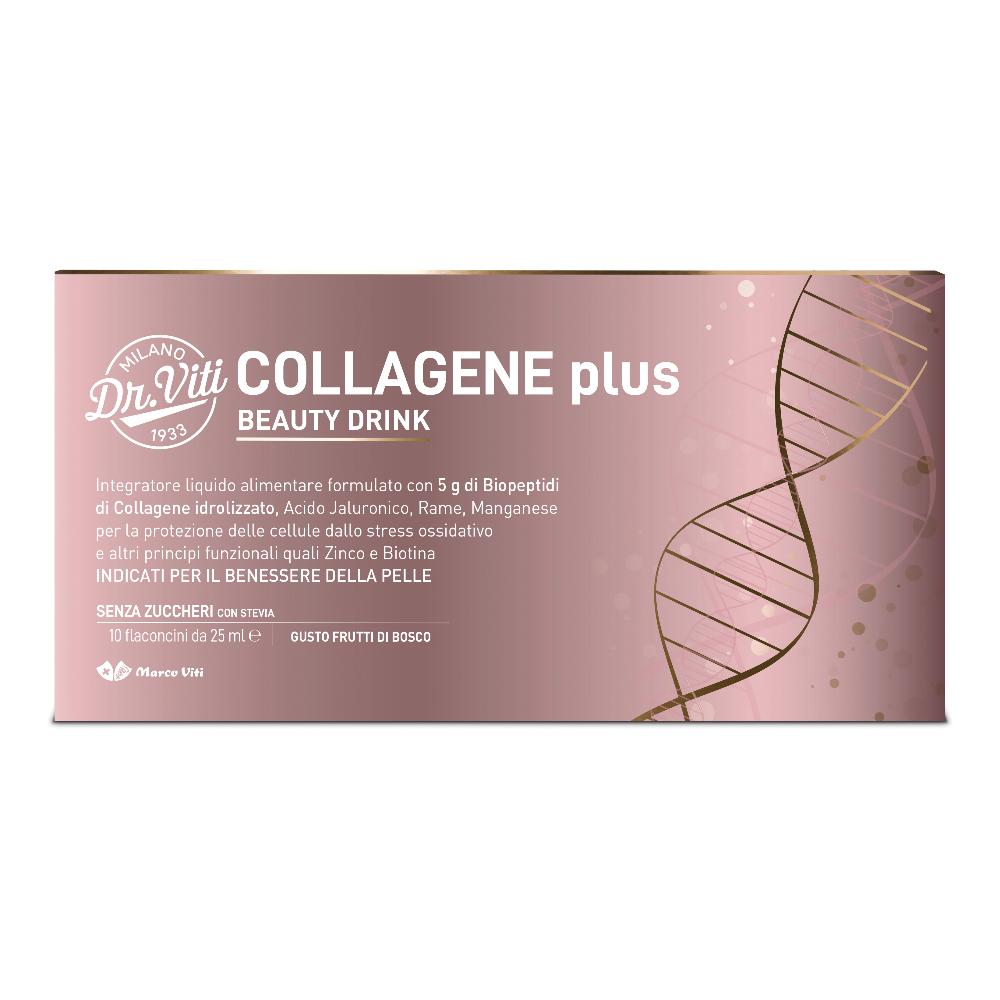 Collagene Plus Beauty Drink - Integratore Liquido per la Pelle - 10 Flaconcini da 25 ml (250 ml totali)