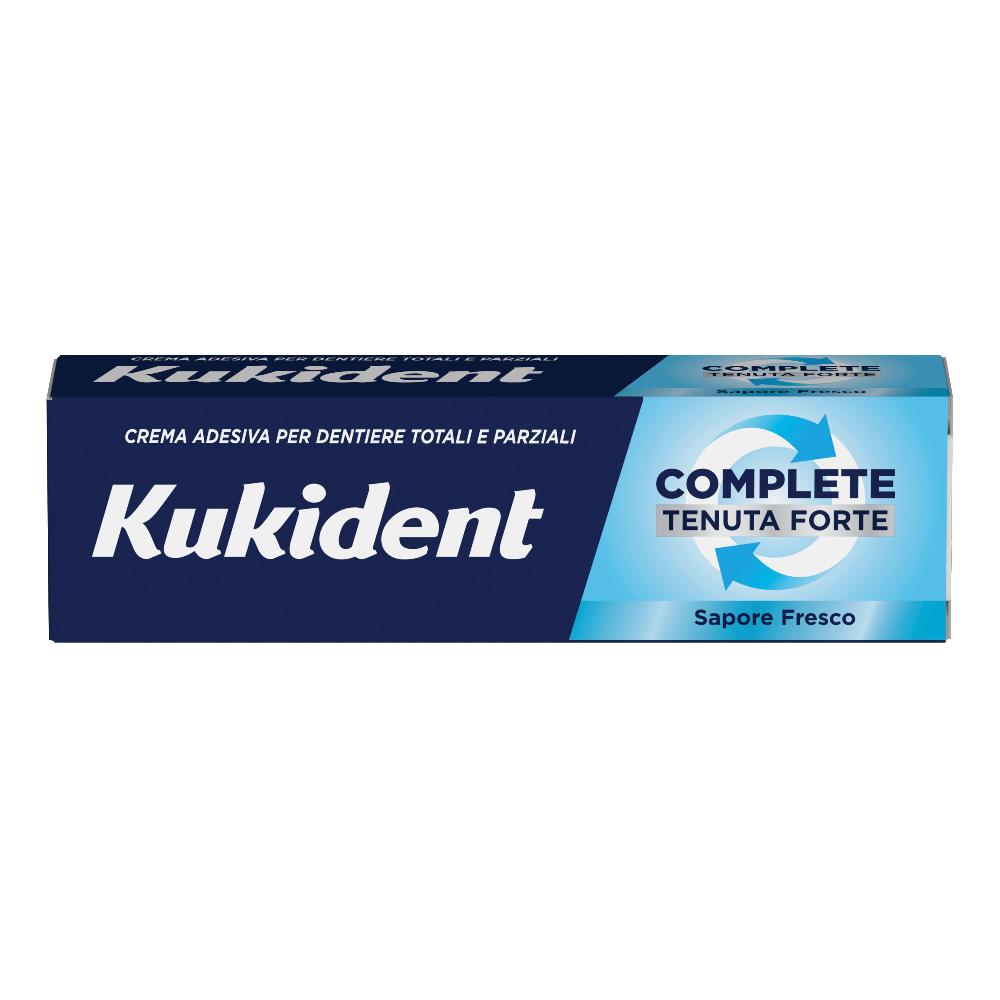 Kukident Complete tenuta forte sapore fresco crema adesiva per dentiere totali e parziali 47 grammi