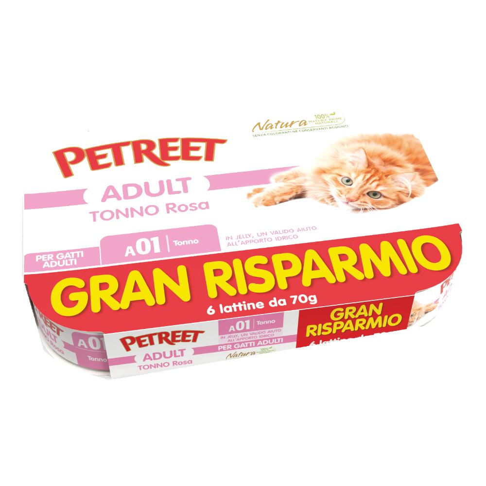 Petreet Natura tonno rosa 70 g - alimento umido per gatti al tonno rosa img