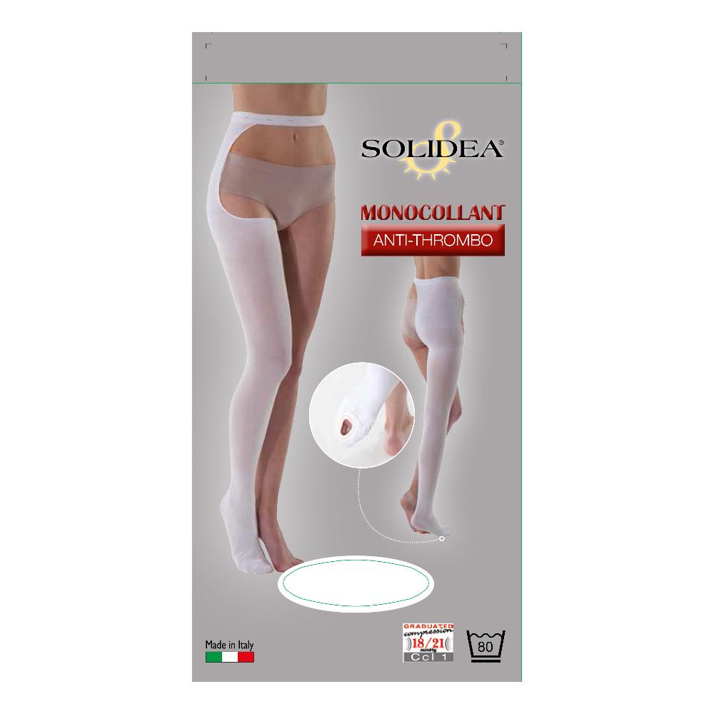 Solidea Calze Antitrombo Gambaletto a Compressione Graduata Classe 1 Bianche Taglia ML per Prevenzione Trombosi e Sollievo Gambe Stanche