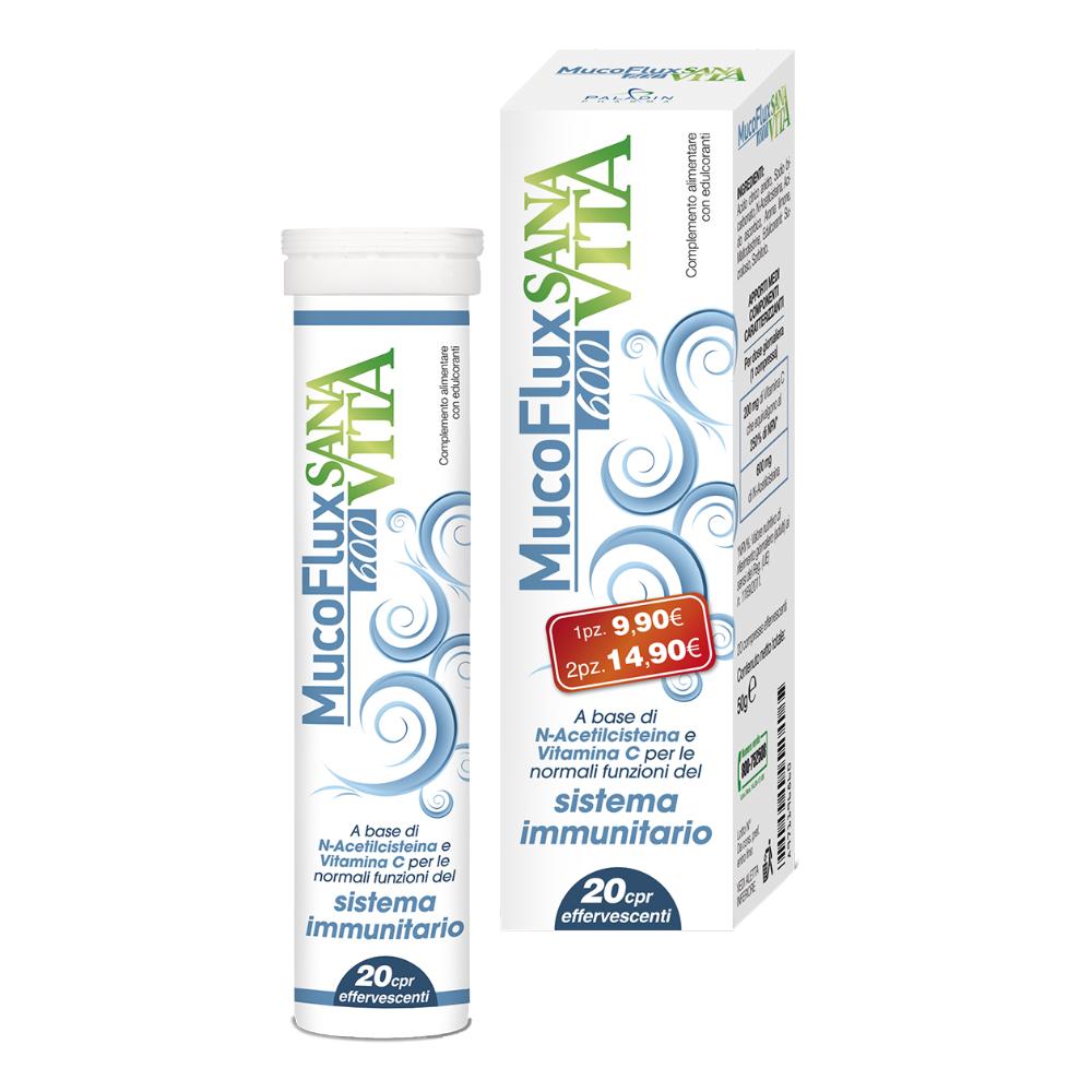 Paladin Pharma Integratori Alimentari Sanavita Mucoflux 600 20 Compresse Effervescenti