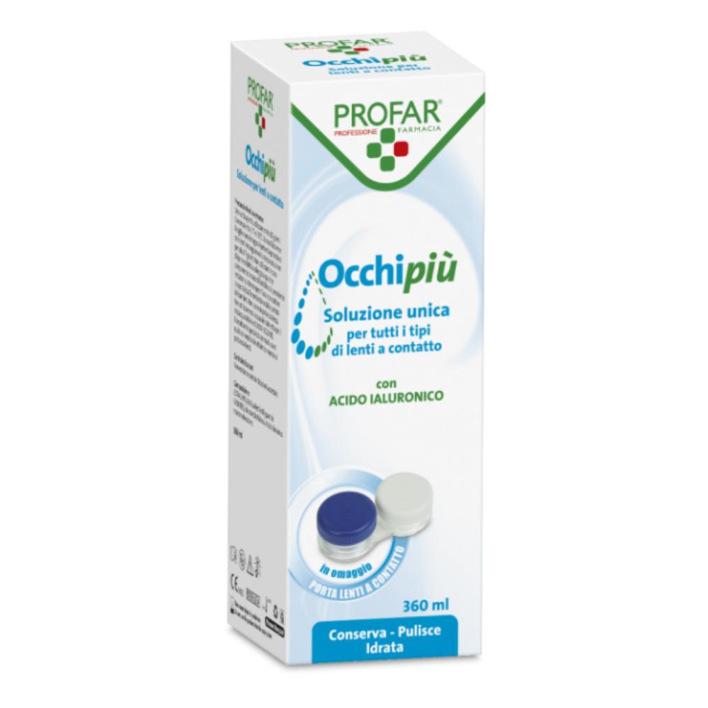 Profar Occhi Più Soluzione Unica 360 ml - Detergente, Disinfettante e Conservante per Lenti a Contatto Morbide