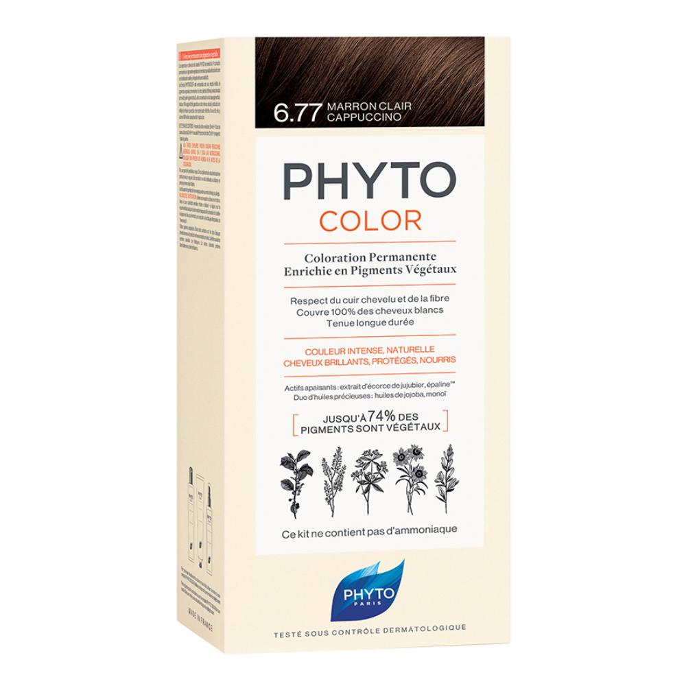 Phyto Capelli Sani e Splendenti Phyto Color Colorazione Permanente Delicata 6.77 Marrone Chiaro Cappuccino