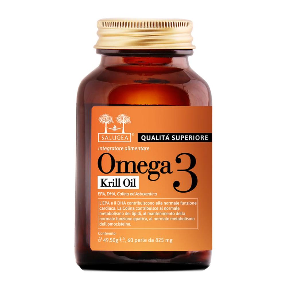 Salugea Omega 3 Krill Oil 60 Perle - Integratore di Omega 3 con EPA e DHA