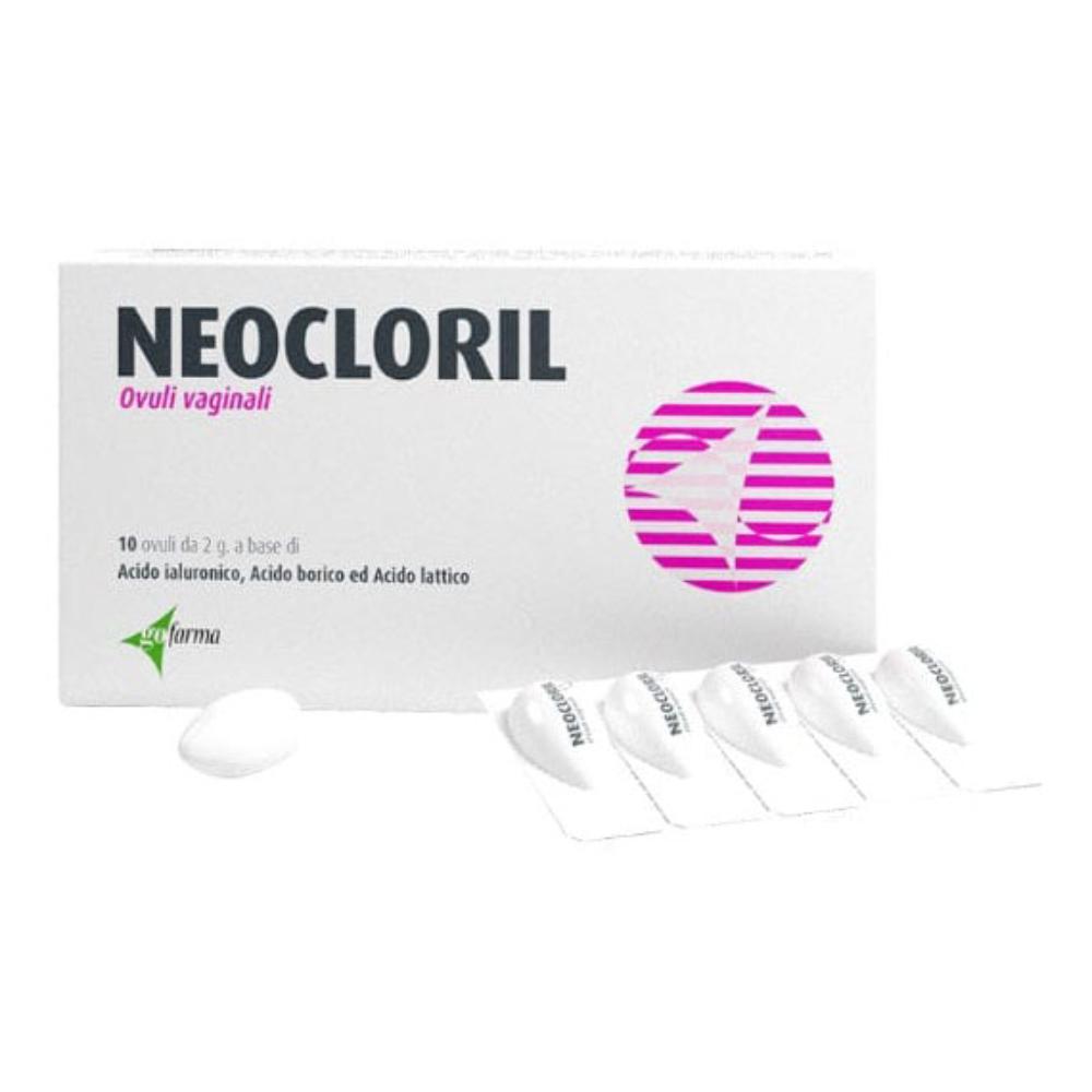 Neocloril Ovuli Vaginali 2 Grammi Confezione da 10 - Disinfettante Ginecologico Antisettico per Infezioni Vaginali e Igiene Intima