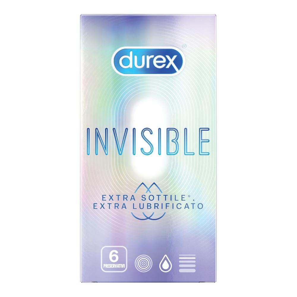 Durex Invisible Extra Lubrificati Preservativi 6 Pezzi