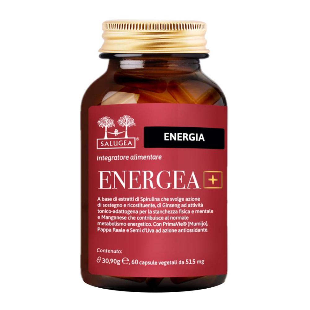 Salugea Energea Integratore Naturale Energia e Vitalità in Capsule Vegetali - Tono Fisico e Mentale - Confezione da 60 Capsule