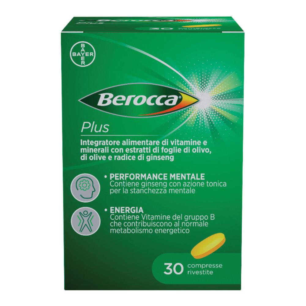 Berocca Plus Integratore Vitamine e Minerali per Energia, Concentrazione e Memoria, 30 Compresse