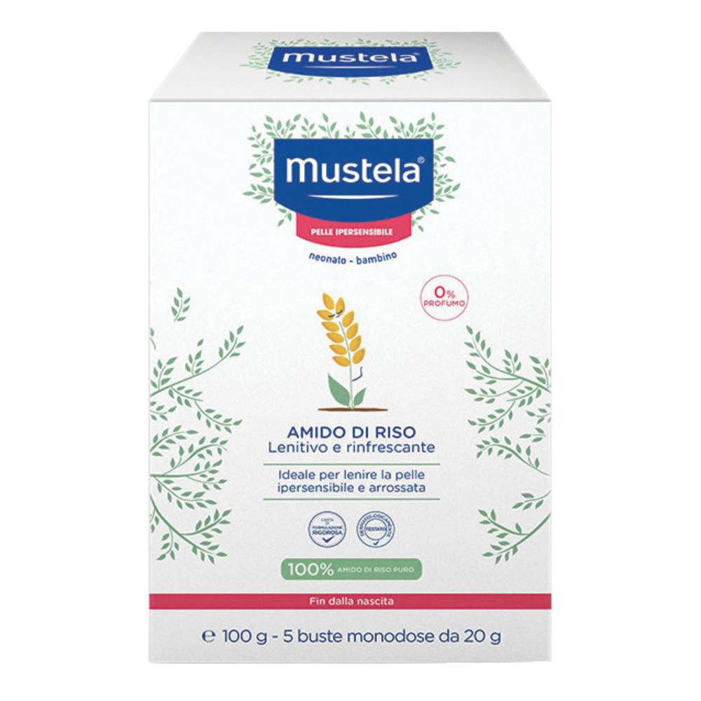 Mustela amido di riso lenitivo e rinfrescante 5 bustine 20 grammi
