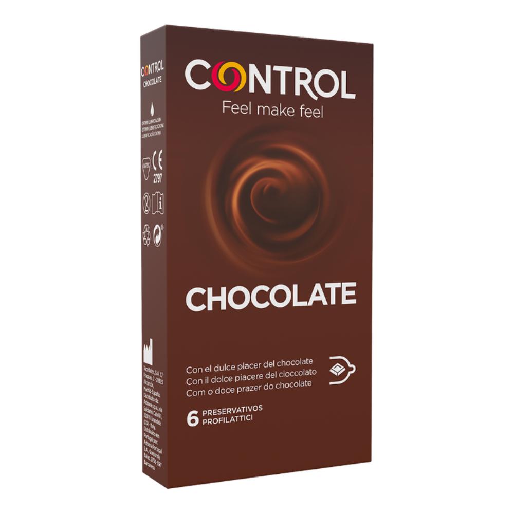 Control Chocolate Preservativi Aromatizzati gusto cioccolato , 6 Profilattici