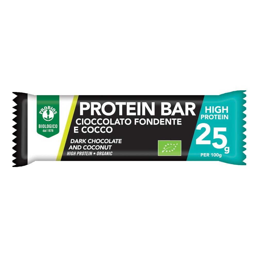 Probios Barrette Proteica Cocco e Cioccolato Fondente - Alta Proteina e Biologica