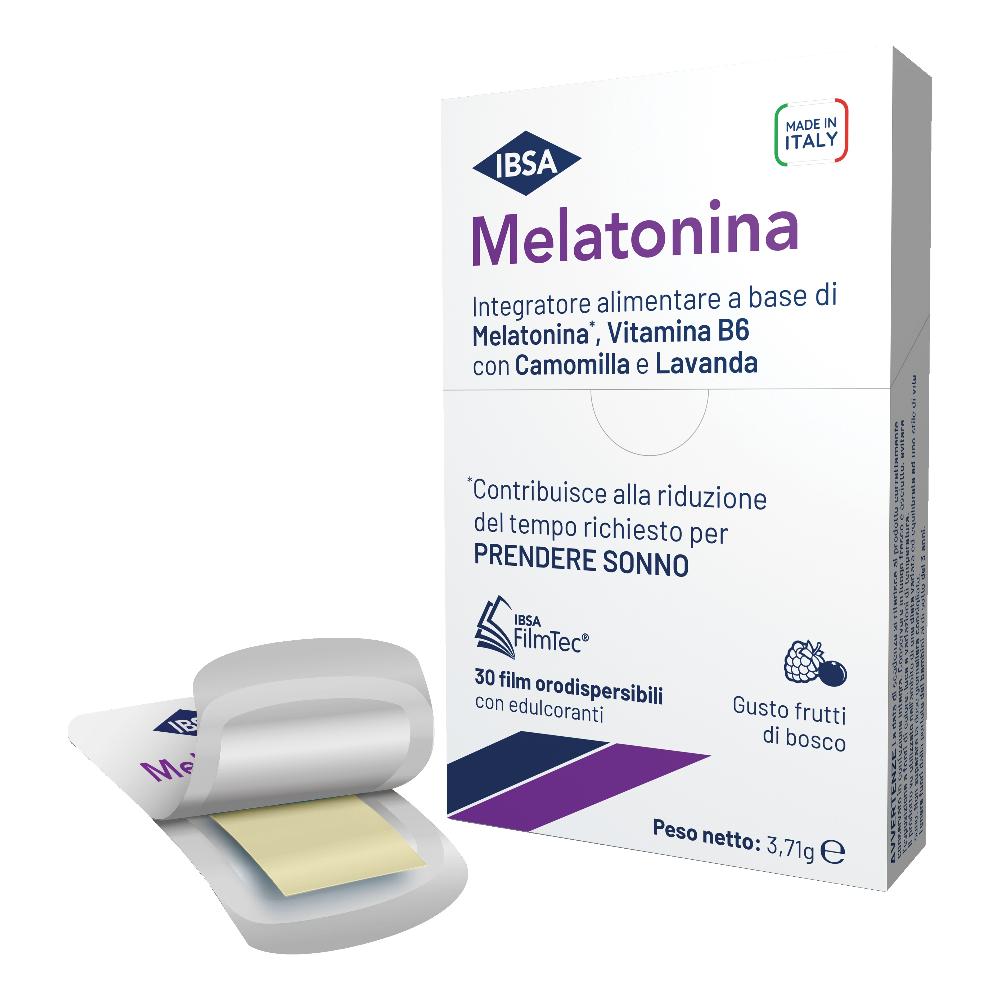 IBSA Melatonina Integratore Alimentare Sonno e Rilassamento, 30 film orali