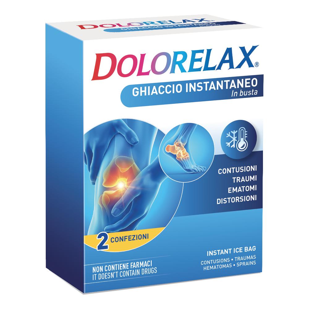 Dolorelax Ghiaccio Istantaneo 2 Buste - Impacco Freddo Monouso per Traumi, Contusioni e Dolore Muscolare