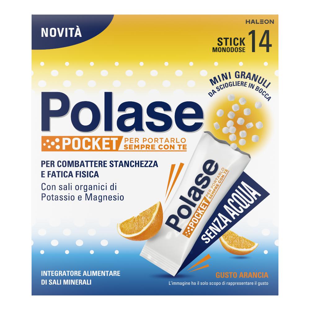 Polase Pocket integratore alimentare con sali organici di Magnesio e Potassio 14 stick