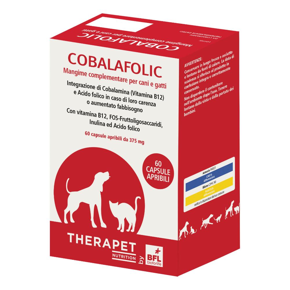 Cobalafolic Therapet Capsule 60 pezzi integratore vitamina B12 e acido folico per cani e gatti img